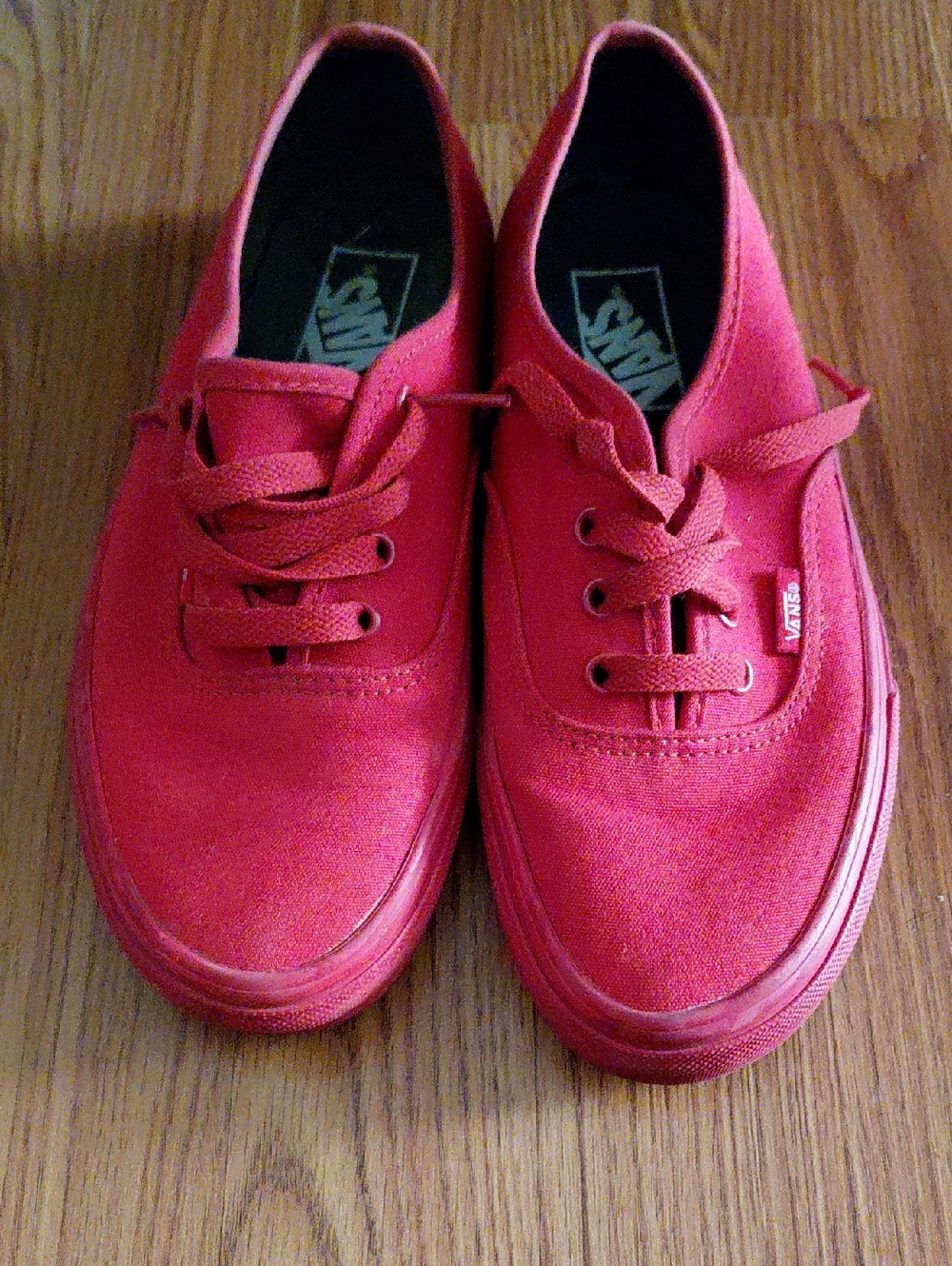 Vans Red Canvas Low Top Sneakers